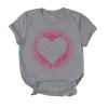 Women Love Heart Graphic Tees Shirt Short Sleeve Tops Tshirts Regular Fit Tunic Blouse Cute Funny Gift Clothes 2023 view 3