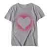 Women Love Heart Graphic Tees Shirt Short Sleeve Tops Tshirts Regular Fit Tunic Blouse Cute Funny Gift Clothes 2023 view 4