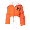 tuduoms Fashion Crop Puffer Jacket for Women Oversized Sherpa Collar Lightweight Quilted Down Coat Winter Warm Ski Jacket view 1