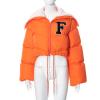 tuduoms Fashion Crop Puffer Jacket for Women Oversized Sherpa Collar Lightweight Quilted Down Coat Winter Warm Ski Jacket view 3