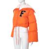 tuduoms Fashion Crop Puffer Jacket for Women Oversized Sherpa Collar Lightweight Quilted Down Coat Winter Warm Ski Jacket view 4