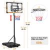 Yaheetech Portable Basketball Hoop System Basketball Goals Set Freestanding Basketball Stand 28'' PVC Backboard System 7ft-8ft Height with Wheels for Indoor/Outdoor Sports view 3