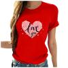 Women Love Heart Graphic Tees Shirt Short Sleeve Tops Tshirts Regular Fit Tunic Blouse Cute Funny Gift Clothes 2023 view 1