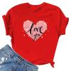 Women Love Heart Graphic Tees Shirt Short Sleeve Tops Tshirts Regular Fit Tunic Blouse Cute Funny Gift Clothes 2023 view 3