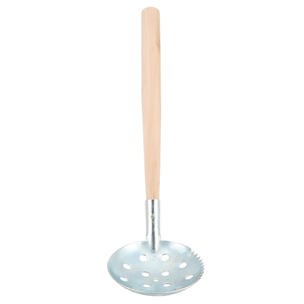 Ice Fishing Skimmer Scoop, Winter Ice Fishing Scooper with Wooden Handle Ice Slush Scoop Ice Fishing Gear for Scooping out Ice While Fishing