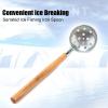 Ice Fishing Skimmer Scoop, Winter Ice Fishing Scooper with Wooden Handle Ice Slush Scoop Ice Fishing Gear for Scooping out Ice While Fishing view 2