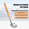 Ice Fishing Skimmer Scoop, Winter Ice Fishing Scooper with Wooden Handle Ice Slush Scoop Ice Fishing Gear for Scooping out Ice While Fishing view 3