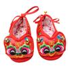 Kisangel 1 Pair Baby Tiger Head Shoes Baby Embroidered Shoes Animal Asian Sock Baby Hanfu Costume Accessories Chinese New Year boy Girl Shoes Child Silk Toddler