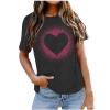 Women Love Heart Graphic Tees Shirt Short Sleeve Tops Tshirts Regular Fit Tunic Blouse Cute Funny Gift Clothes 2023 view 1