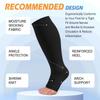 CTHH 3 Pack Open Toe Compression Socks for Women & Men, Toeless Knee High Stockings for Circulation Support, Black 4X-Large view 4