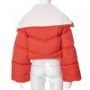 tuduoms Fashion Crop Puffer Jacket for Women Oversized Sherpa Collar Lightweight Quilted Down Coat Winter Warm Ski Jacket view 3