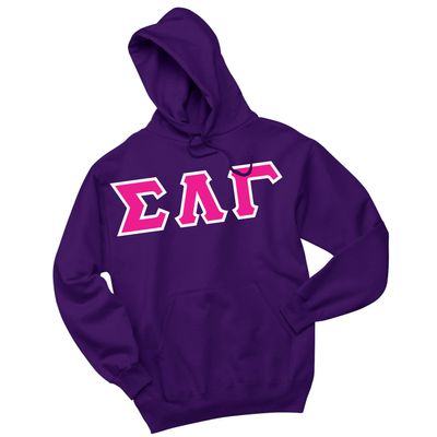 Greek Underdog Sigma Lambda Gamma Twill Letter Hoodie Purple - Large
