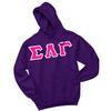 Greek Underdog Sigma Lambda Gamma Twill Letter Hoodie Purple - Large view 1