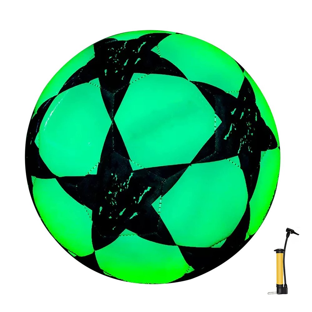 Reflective Football, Glowing Up Ball, Glow in the Dark By Light Reflect, Size 5 Standard Practice Training Football with Mesh Bag and Gas Needle, Durable, Indoor, Outdoor, Training, Playtime and Games