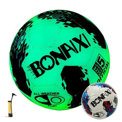 Reflective Football, Glowing Up Ball, Glow in the Dark By Light Reflect, Size 5 Standard Practice Training Football with Mesh Bag and Gas Needle, Durable, Indoor, Outdoor, Training, Playtime and Games