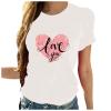 Women Love Heart Graphic Tees Shirt Short Sleeve Tops Tshirts Regular Fit Tunic Blouse Cute Funny Gift Clothes 2023 view 1