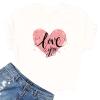 Women Love Heart Graphic Tees Shirt Short Sleeve Tops Tshirts Regular Fit Tunic Blouse Cute Funny Gift Clothes 2023 view 3
