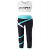 TiaoBug Kid Girls Athletic Crop Tops and Gymnastics Leggings 2 Piece Dance Clothes Set Sports Gym Workout Outfits White&Green 12 Years view 1