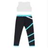 TiaoBug Kid Girls Athletic Crop Tops and Gymnastics Leggings 2 Piece Dance Clothes Set Sports Gym Workout Outfits White&Green 12 Years view 4