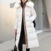 tuduoms Womens Winter Hooded Maxi Long Down Coat Warm Belted Quilted Puffer Jacket Fashion Slim Long Puffy Parka Snow Jacket view 2