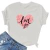 Women Love Heart Graphic Tees Shirt Short Sleeve Tops Tshirts Regular Fit Tunic Blouse Cute Funny Gift Clothes 2023 view 3