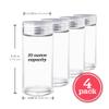 Glass Water Bottles, 4-Pack Wide Mouth, Clear Lids, Borosilicate, 10oz view 3