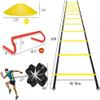Speed & Agility Ladder Training Equipment Set, Includes 12 Rung 20ft Agility Ladder, 4 Agility Hurdles,12 Disc Cones, 1 Resistance Parachute for Training Football Soccer Basketball Athletes view 2