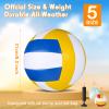 Woanger 6 Pcs Volleyballs Official Size 5 Waterproof Soft Recreational Volleyball with Pump and Net Bag Indoor Outdoor Beach Sports Gym Back to School(Blue Yellow Red White) view 2