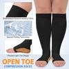 CTHH 3 Pack Toeless Compression Socks for Women & Men, Open Toe Knee High Stockings for Circulation Support, Copper Black Small-Medium view 4