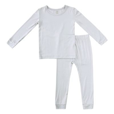 Kids Tales Unisex Bamboo Rayon Pajamas Set Toddler Long Sleeve Snug Fit Sleepwear Child Solid Tops + Pants 2Pcs Sleeper PJS