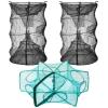 Woanger 3 Pcs Minnow Trap, Include 2 Fishing Bait Trap 1 Cylindrical Hexagon Crab Crawfish Trap, Lobster Shrimp Collapsible Cast Nets Portable Folded Fishing Accessories,12x21.65 Inches view 1