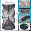 Woanger 3 Pcs Minnow Trap, Include 2 Fishing Bait Trap 1 Cylindrical Hexagon Crab Crawfish Trap, Lobster Shrimp Collapsible Cast Nets Portable Folded Fishing Accessories,12x21.65 Inches view 2