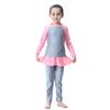 Kids Muslim Swimsuit for Girls Full Cover Burkini Swimsuits For Girl Long Sleeve Top Pants Cap Bathing Suit Toddler Baby Modest Islamic Swimwear Traje De Bao Musulmn Para Nias Gray Pink 9-10T view 1