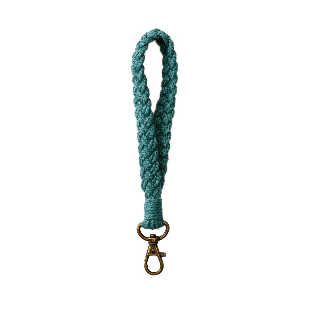COLORFUL BLING Boho Macrame Wristlet Keychain Handmade Tassel Keychain Bracelet Keyring Holder Wrist Lanyard for Handbag Purse Backpack-Dark Green