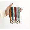 COLORFUL BLING Boho Macrame Wristlet Keychain Handmade Tassel Keychain Bracelet Keyring Holder Wrist Lanyard for Handbag Purse Backpack-Dark Green view 2