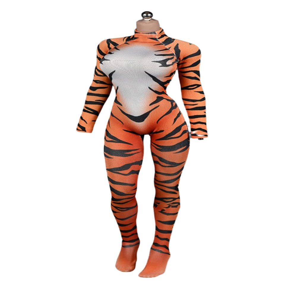 Fremego 1/6 Scale Female Clothes,Female Tight Stretch Bodysuit Jumpsuit Outfit Clothing for 12inch PH TBL JO Seamless Action Figure Body (G)