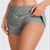 CRZ YOGA High Waisted Running Shorts for Women 2.5" - Mesh Liner Quick Dry for Workout Sport Athletic with Zipper Pocket Sterling Medium view 2