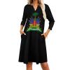Fattyeery Elegant Casual Long Dress Haiti Flag Girls Summer Sunshine Beach Skirts for Womens 3XL view 1