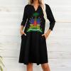 Fattyeery Elegant Casual Long Dress Haiti Flag Girls Summer Sunshine Beach Skirts for Womens 3XL view 2