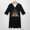 Fattyeery Elegant Casual Long Dress Haiti Flag Girls Summer Sunshine Beach Skirts for Womens 3XL view 3