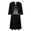 Fattyeery Elegant Casual Long Dress Haiti Flag Girls Summer Sunshine Beach Skirts for Womens 3XL view 4