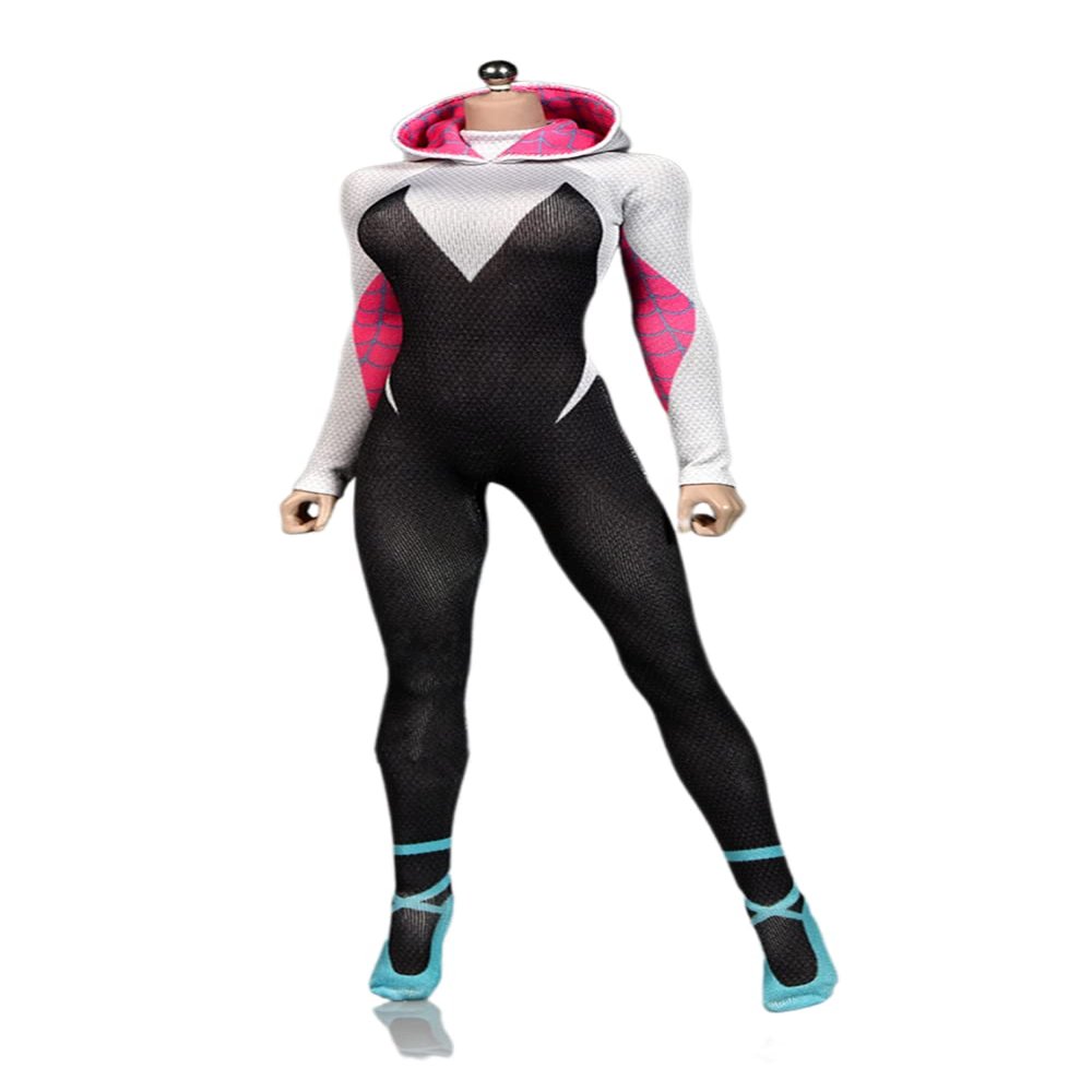 Fremego 1/6 Scale Female Clothes,Female Tight Stretch Bodysuit Jumpsuit Outfit Clothing for 12inch PH TBL JO Seamless Action Figure Body (E)