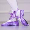 MSMAX Ballet Slippers Satin Dancing Yoga Flats with Ribbon for Girls Purple 12 M US Little Kid view 4