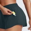 CRZ YOGA High Waisted Running Shorts for Women 2.5" - Mesh Liner Quick Dry for Workout Sport Athletic with Zipper Pocket Melanite XX-Small view 3