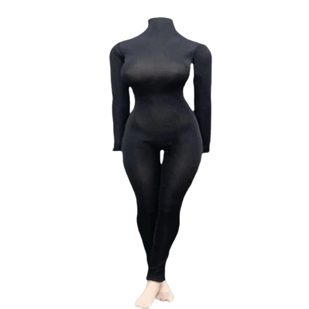 Fremego 1/6 Scale Female Clothes,Female Tight Stretch Bodysuit Jumpsuit Outfit Clothing for 12inch PH TBL JO Seamless Action Figure Body (A)