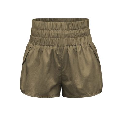 TICIFEN Womens High Waisted Running Shorts Athletic Workout Shorts Quick Dry Summer Shorts with Liner with Waistband Pocket Khaki