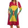 Fattyeery Elegant Casual Long Dress Flag of Grenada Girls Summer Sunshine Beach Skirts for Womens 5XL view 1