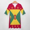 Fattyeery Elegant Casual Long Dress Flag of Grenada Girls Summer Sunshine Beach Skirts for Womens 5XL view 3