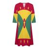 Fattyeery Elegant Casual Long Dress Flag of Grenada Girls Summer Sunshine Beach Skirts for Womens 5XL view 4