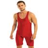 Agoky Men's Modified Jumpsuit One Piece Tank Top Leotard Wrestling Singlet Bodysuit Biketard Red XX-Large view 2